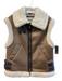 Zara Size XS Brown & Cream Polyester Blend Front Zip Faux Fur Pockets Vest Brown & Cream / XS
