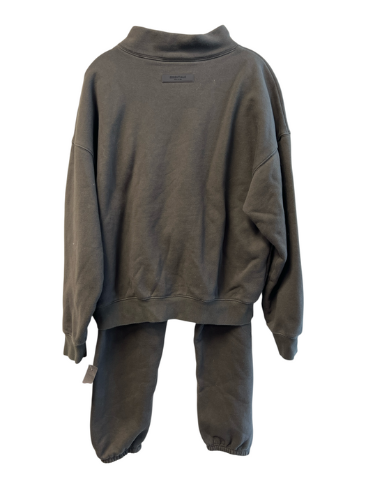 Essentials Size Small Dark Gray Green Cotton Blend Long Sleeve Sweat suit Dark Gray Green / Small