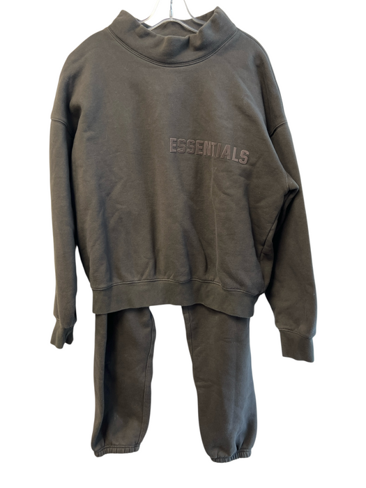 Essentials Size Small Dark Gray Green Cotton Blend Long Sleeve Sweat suit Dark Gray Green / Small