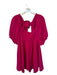 Free People Size L Magenta Polyester Blend Short Balloon Sleeve Textured Dress Magenta / L