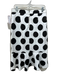 Maeve Size 10 White & Black Cotton Blend Zip Back Polka Dot Trumpet Hem Skirt White & Black / 10