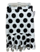 Maeve Size 10 White & Black Cotton Blend Zip Back Polka Dot Trumpet Hem Skirt White & Black / 10