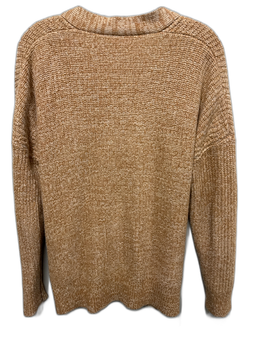 Reformation Size Small Tan & cream Yak Rib Knit Heathered Button Up Cardigan Tan & cream / Small