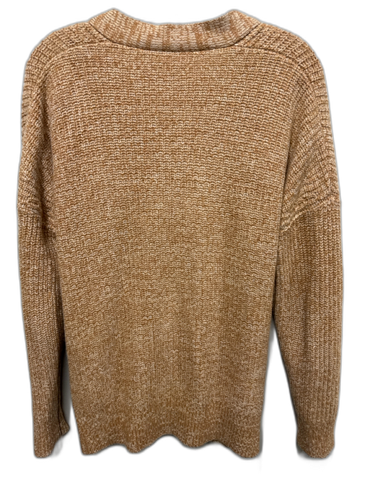 Reformation Size Small Tan & cream Yak Rib Knit Heathered Button Up Cardigan Tan & cream / Small