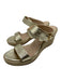 Stuart Weitzman Shoe Size 9.5 Gold Synthetic Espadrille Open Toe Wrap Wedges Gold / 9.5