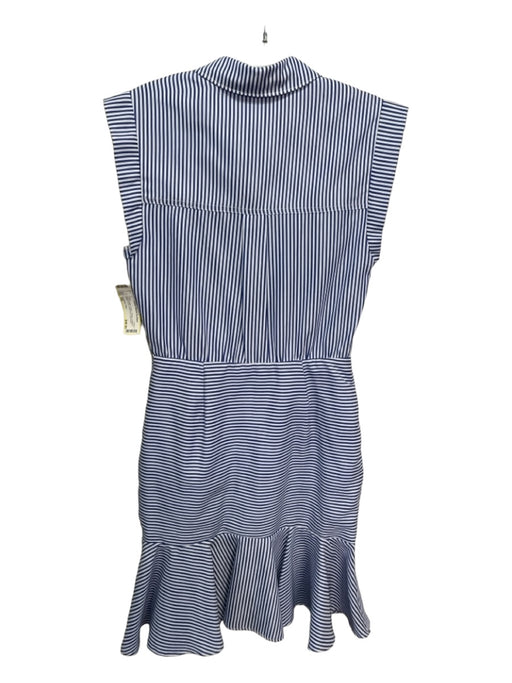 Pomander Place Size XS Blue & White Cotton Striped Collared Button Front Dress Blue & White / XS