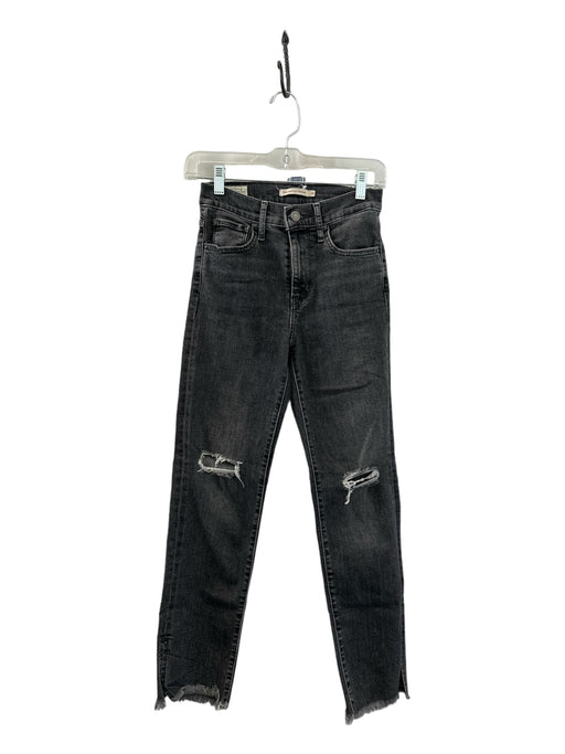 Levi's Size 26 Dark Gray Cotton Blend High Waist Straight Leg Jeans Dark Gray / 26