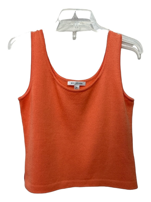 St. John Size P Orange Wool Blend Sleeveless Knit Top Orange / P