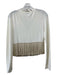 Moschino Jeans Size 10 Cream White Acetate Blend Long Sleeve Fringe Cropped Top Cream White / 10