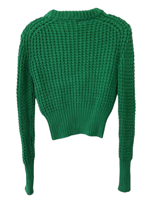Acne Studio Size XS Green Cotton Long Sleeve Open Knit Chunky Sweater Green / XS