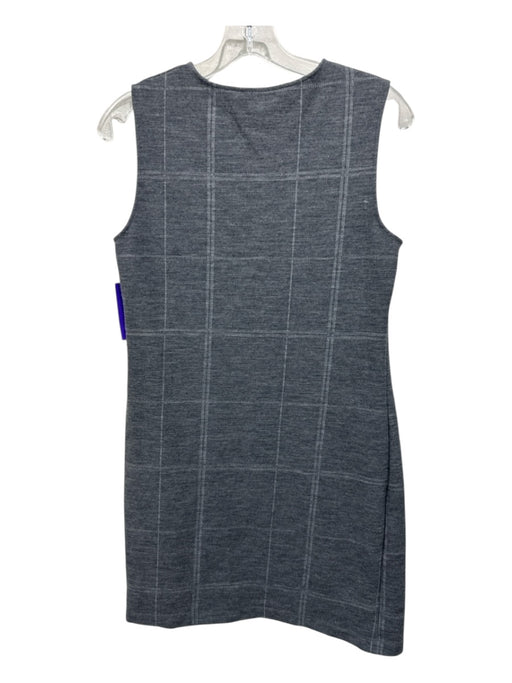 Theory Size S Gray Polyamide Blend Sleeveless Heathered Plaid Dress Gray / S