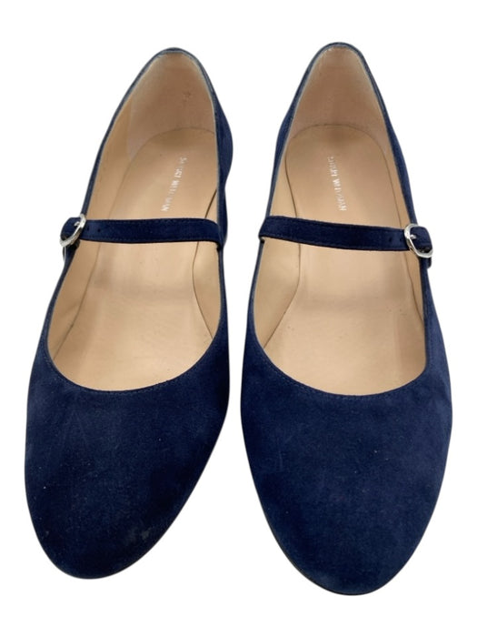 Stuart Weitzman Shoe Size 9.5 Navy Blue Leather Upper Suede Mary Jane Pumps Navy Blue / 9.5