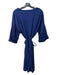 L.K. Bennett Size 14 Navy Blue Cotton Drop Shoulder 3/4 Sleeve Sash Dress Navy Blue / 14