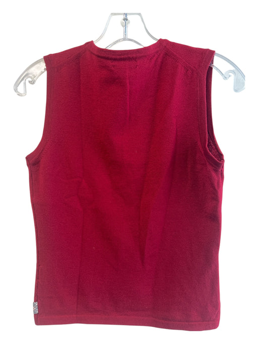 Burberry London Size Small Red Wool Blend Sleeveless Round Neck Shell Top Red / Small