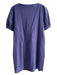 Theory Size Medium Purple Wool Blend Round Neck Short Sleeve Pleat Detail Dress Purple / Medium