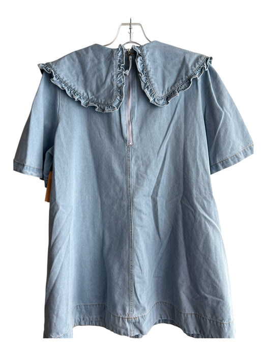 Annable by Mable Size Medium Light Denim Rayon Blend A-line Short Sleeve Dress Light Denim / Medium