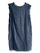 Lanvin Size 40 Navy Blue Cotton Blend Sleeveless Scoop Neck Fringe Detail Dress Navy Blue / 40