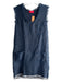 Lanvin Size 40 Navy Blue Cotton Blend Sleeveless Scoop Neck Fringe Detail Dress Navy Blue / 40