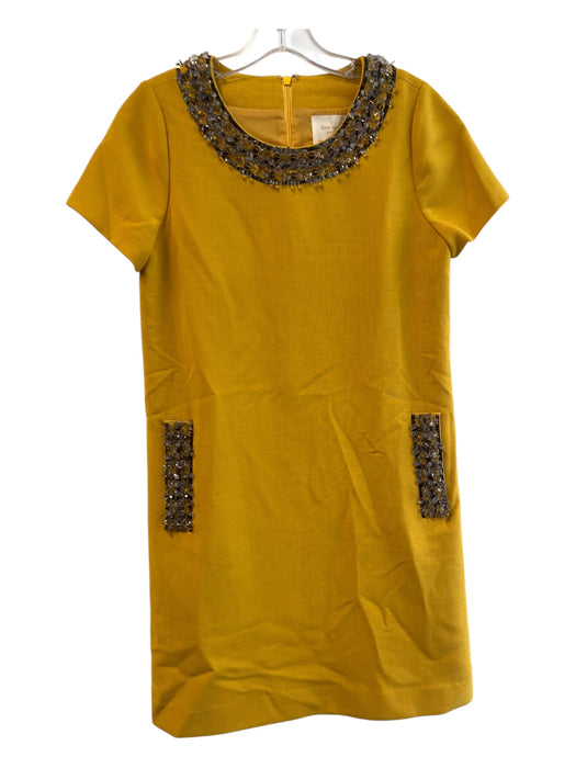 Kate Spade Size 4 Sunflower Yellow Polyester Blend Back Zip Short Sleeve Dress Sunflower Yellow / 4