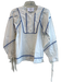 The Shirt Rochelle Behrens Size Small White & Blue Cotton Round Neck Piping Top White & Blue / Small