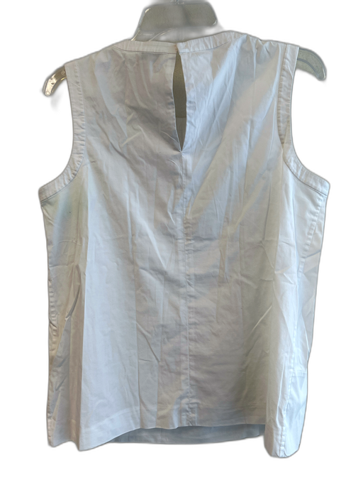 Kate Spade Size 8 White Cotton Sleeveless Round Neck Keyhole Back Top White / 8