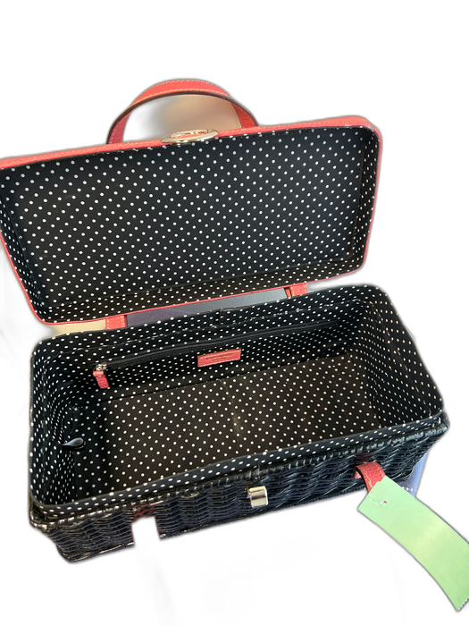 Kate Spade Pink & Black Leather Rattan 2 Strap silver hardware Rectangle Bag Pink & Black / Medium