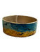 Van Gogh Museum Blue & Gold Metal Wide Birds Bangle Gold Plate Bracelet Blue & Gold