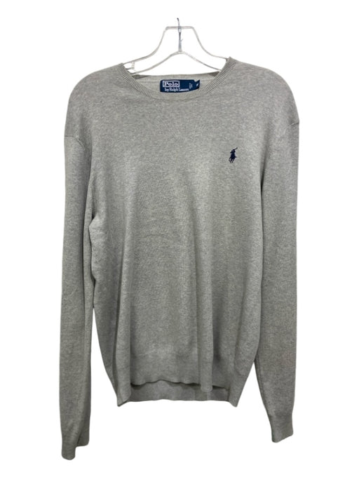 Polo Ralph Lauren Size M Light Gray Pima Cotton Crew Neck Long Sleeve Sweater Light Gray / M