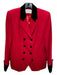 Lord & Taylor Size 6 Red & Black Wool Blazer Double Breast Shoulder Pads Jacket Red & Black / 6