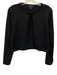 Carlisle Collection Size S Black Silk Blend scallop trim Single Button Cardigan Black / S