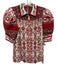 Alice + Olivia Size XS Red & White Silk Abstract Floral Button Down Top Red & White / XS
