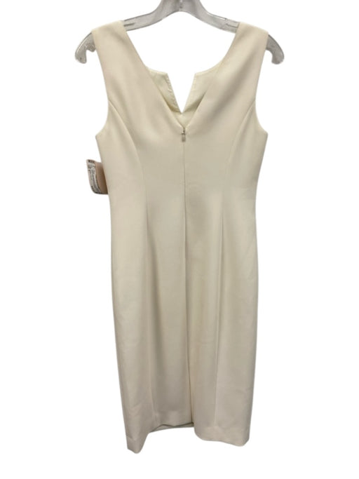 Carlisle Collection Size 0 Cream Polyester Blend Princess Seams Sheath Dress Cream / 0