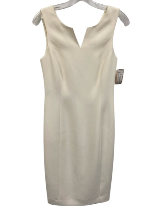 Carlisle Collection Size 0 Cream Polyester Blend Princess Seams Sheath Dress Cream / 0