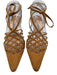 Manolo Blahnik Shoe Size 38.5 Light Brown Suede Caged Ankle Tie High Heel Pumps Light Brown / 38.5