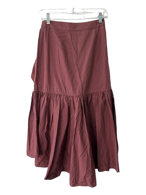Ulla Johnson Size 4 Brown Cotton Ruffle Tiered Maxi Asymetrical hem Skirt Brown / 4