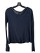 The Row Size Est Small Navy Cotton Long Sleeve Sheer Boat Neck Top Navy / Est Small