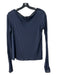 The Row Size Est Small Navy Cotton Long Sleeve Sheer Boat Neck Top Navy / Est Small