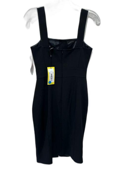Karen Millen Size 2 Black & Gold Polyester Blend Sleeveless Button Detail Dress Black & Gold / 2
