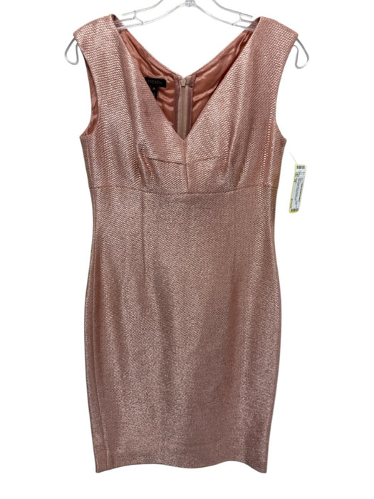 Escada Size 34 Pink Cotton Blend Metallic Textured Sleeveless Cocktail Dress Pink / 34