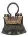 Mary Frances Brown & Black Textile Curved Top Handle Flap Tassel Abstract Bag Brown & Black / Small