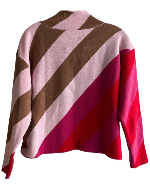 Maeve Size XS Pink & Multi Viscose Blend High Neck Long Sleeve Stripes Sweater Pink & Multi / XS