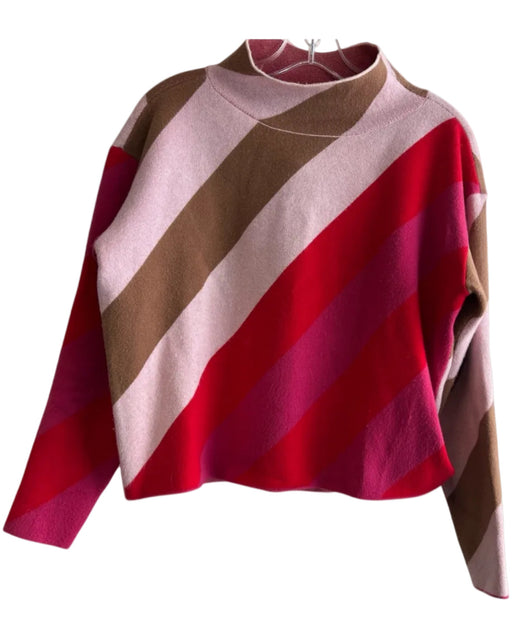Maeve Size XS Pink & Multi Viscose Blend High Neck Long Sleeve Stripes Sweater Pink & Multi / XS