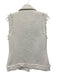 Elie Tahari Size S White Polyester Tweed Fringe Buttons Vest Jacket White / S