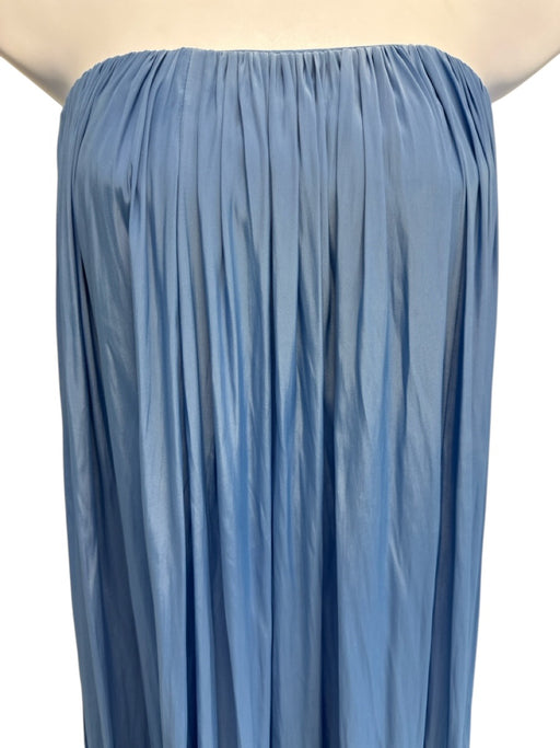 A.L.C. Size 0 Light Blue Polyester Strapless Gathered Neckline Maxi Gown Light Blue / 0