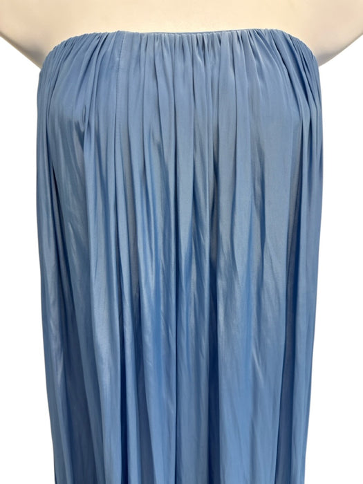 A.L.C. Size 0 Light Blue Polyester Strapless Gathered Neckline Maxi Gown Light Blue / 0