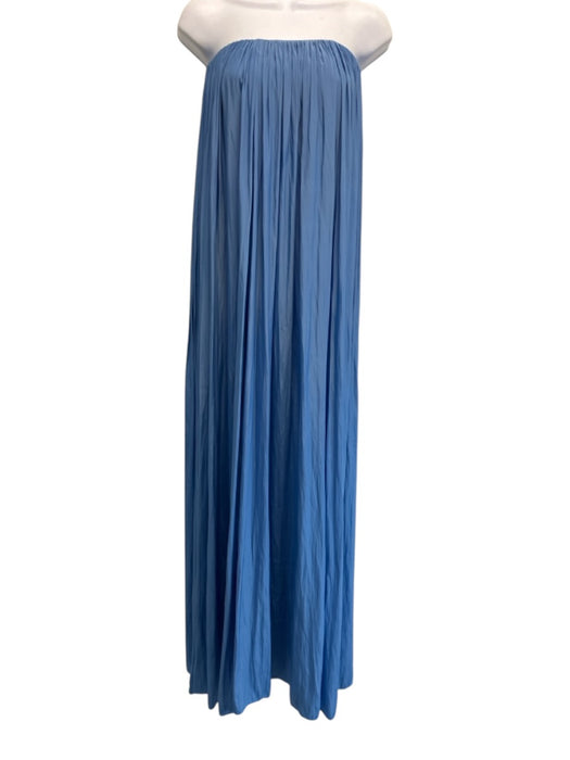 A.L.C. Size 0 Light Blue Polyester Strapless Gathered Neckline Maxi Gown Light Blue / 0