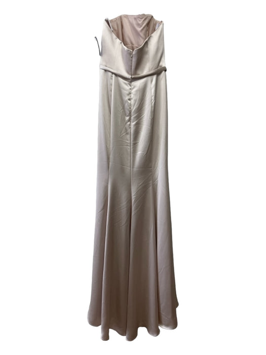 Amsale Size 6 Beige Polyester Strapless Floor Length Back Zip boning Gown Beige / 6