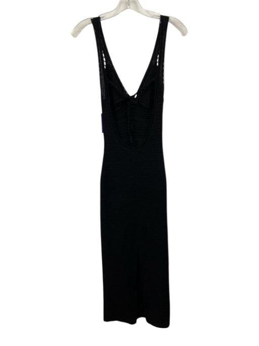 Torn By Ronny Kobo Size XS Black Viscose & Polyester Sleeveless Metallic Dress Black / XS