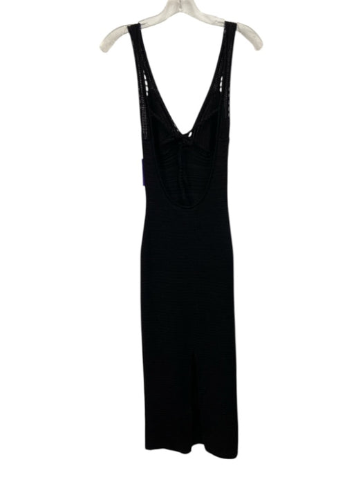 Torn By Ronny Kobo Size XS Black Viscose & Polyester Sleeveless Metallic Dress Black / XS