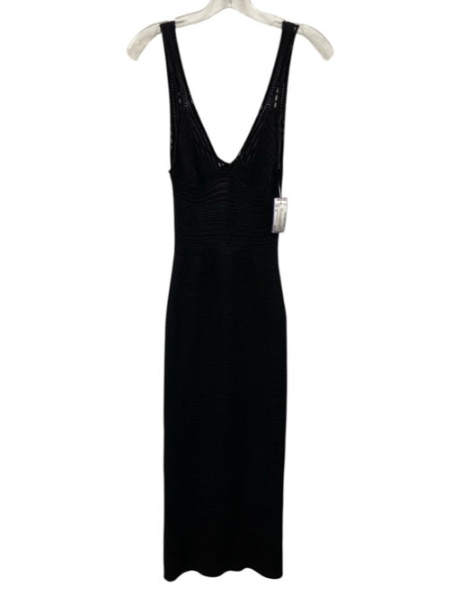 Torn By Ronny Kobo Size XS Black Viscose & Polyester Sleeveless Metallic Dress Black / XS